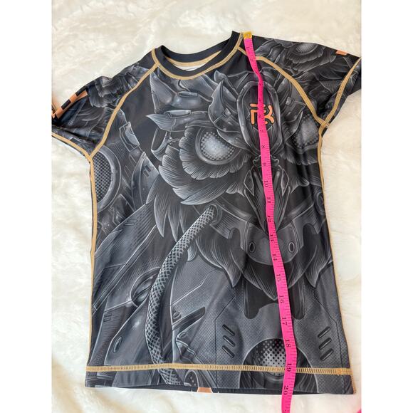 Flow N Roll Jiu Jitsu Training Grappling Long Sleeve Rash-guard Owl Youth Large - Picture 7 of 7